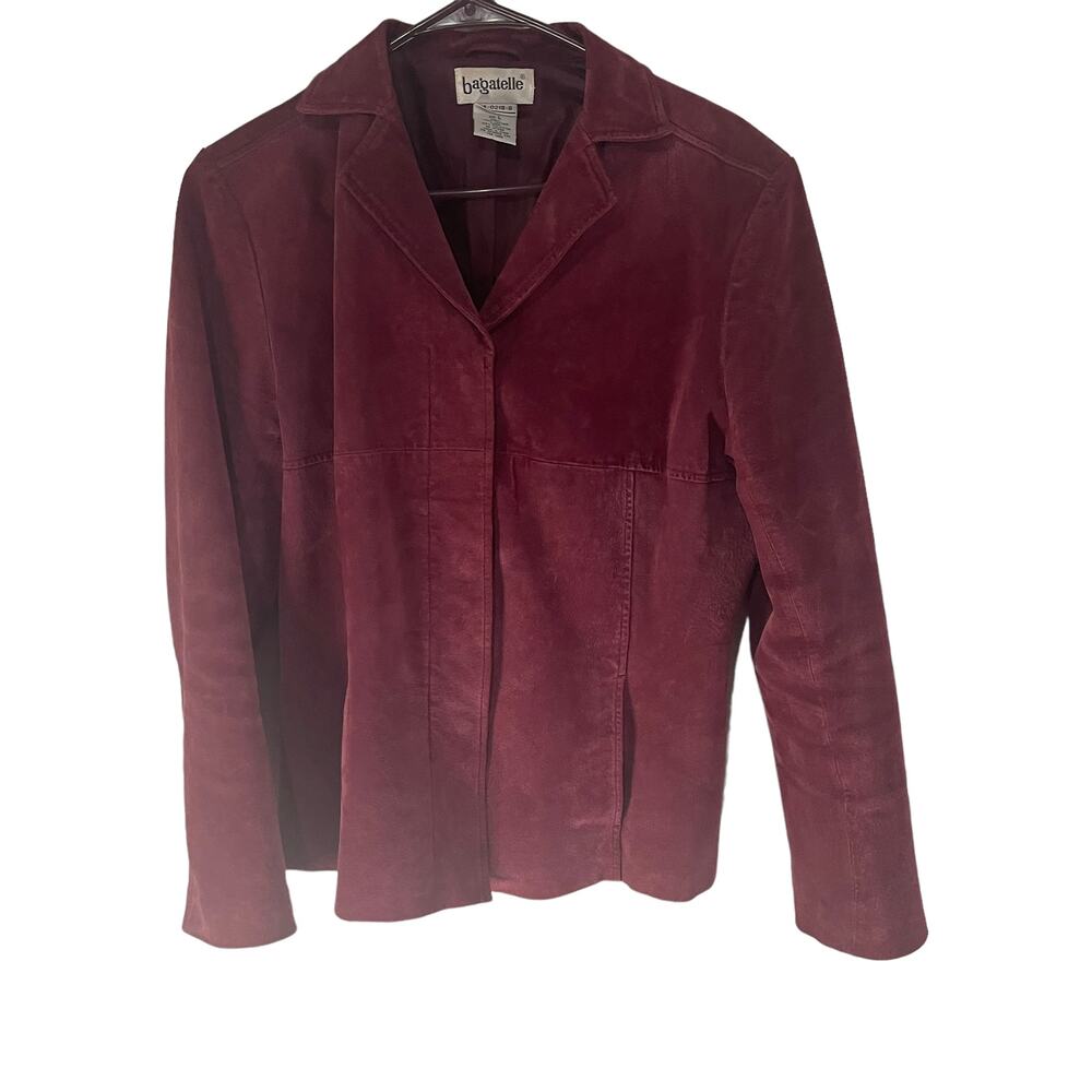 Bagatelle Women's Size Large Vintage 90s Red Leather Bomber Jacket